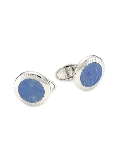 Shop Alfred Dunhill Men's Blue Agate Ad Coin Sterling Silver Cufflinks