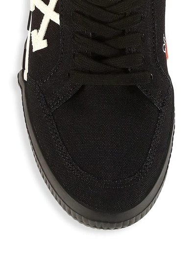 Shop Off-white Arrow Logo Vulcanized Low-top Sneakers In Black White