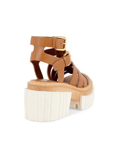 Shop Stella Mccartney Emilie Lug-sole Gladiator Sandals In Cuoio