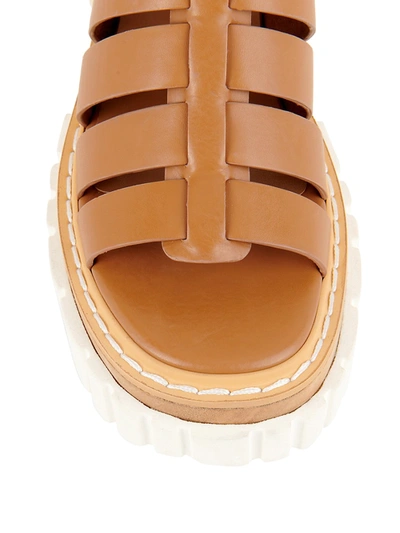 Shop Stella Mccartney Emilie Lug-sole Gladiator Sandals In Cuoio