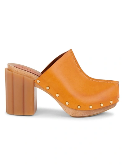 Shop Stella Mccartney Women's Daisy Block-heel Clogs In Light Tan