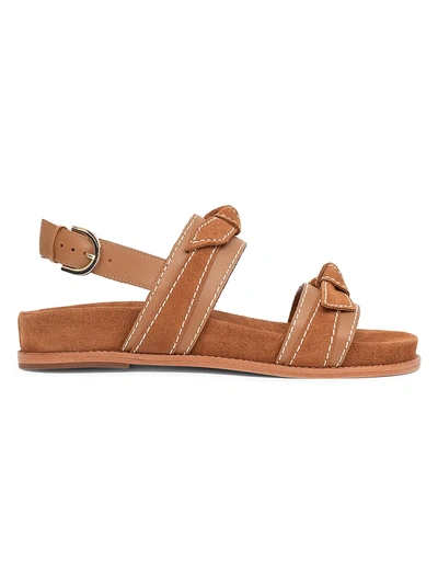 Shop Alexandre Birman Women's Clarita Bow Suede Sport Sandals In Light Brown