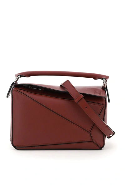 Shop Loewe Small Puzzle Bag In Purple,red