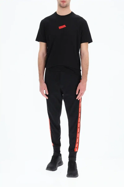 Shop Dsquared2 Techno Tape Sweatpants In Black,red