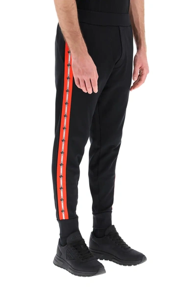 Shop Dsquared2 Techno Tape Sweatpants In Black,red