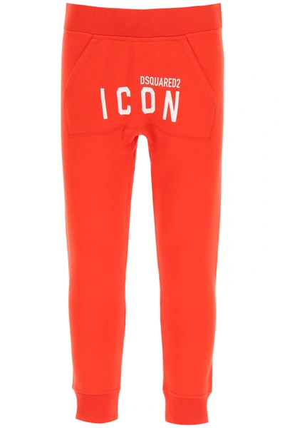 Shop Dsquared2 Icon Logo Sweatpants In Red