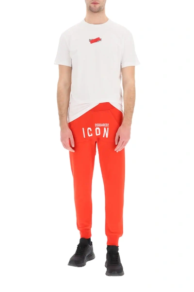 Shop Dsquared2 Icon Logo Sweatpants In Red