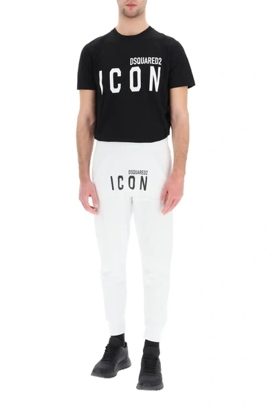 Shop Dsquared2 Icon Logo Sweatpants In White,black
