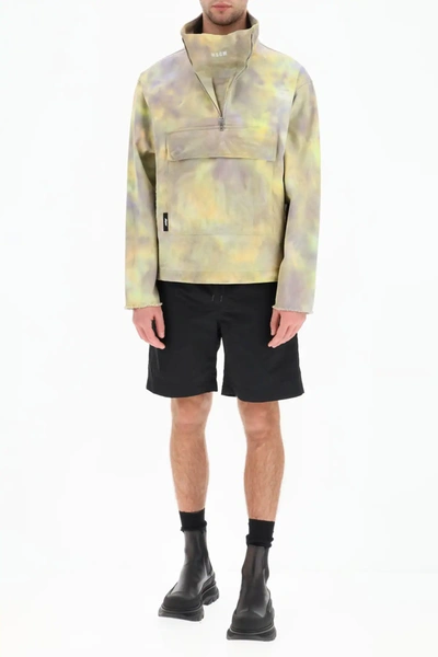 Msgm Printed Anorak Jacket In Yellow,purple