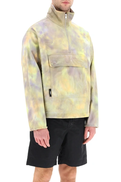 Msgm Printed Anorak Jacket In Yellow,purple