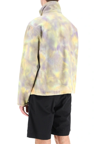 Msgm Printed Anorak Jacket In Yellow,purple