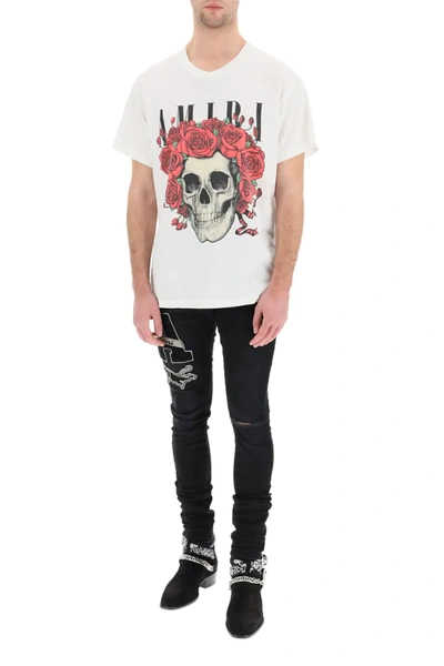 Shop Amiri Grateful Dead Print T-shirt In White,red,black