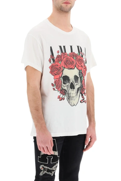 Shop Amiri Grateful Dead Print T-shirt In White,red,black