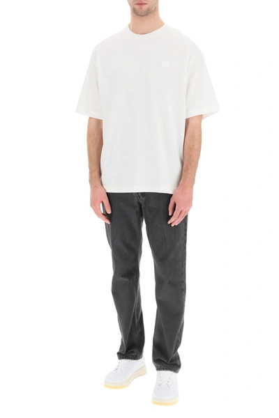Shop Acne Studios Exford T-shirt With Face Patch In White
