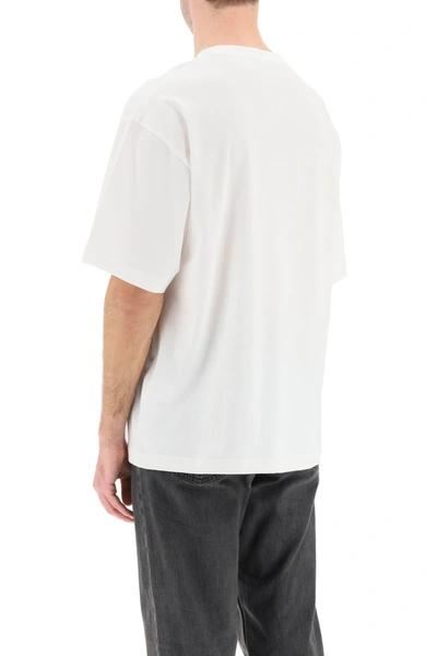 Shop Acne Studios Exford T-shirt With Face Patch In White