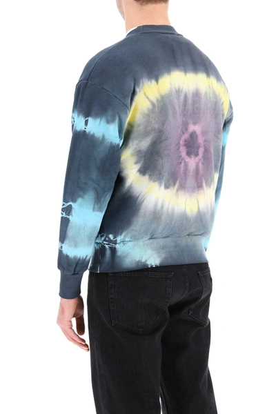 Shop Aries Sweatshirt With No Try Print In Grey,yellow,purple