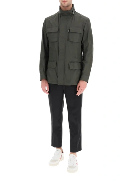 Shop Moorer Manolo Field Jacket In Khaki,green