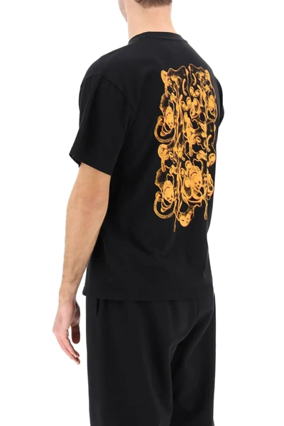 Shop Aries T-shirt With Noodles Logo Print In Black,orange