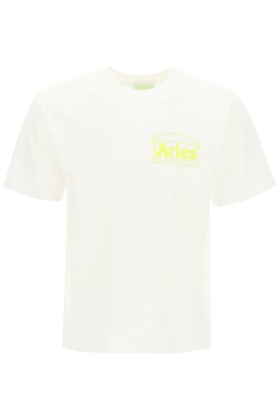 Shop Aries T-shirt With Logo Print In White,green