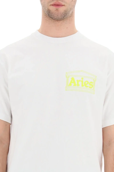 Shop Aries T-shirt With Logo Print In White,green