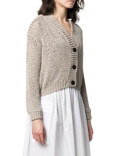 Shop Roberto Collina V-neck Knitted Cardigan In Brown
