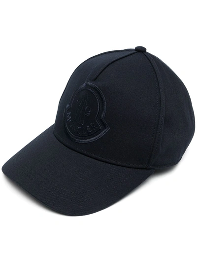 Shop Moncler Embroidered-logo Baseball Cap In Blue