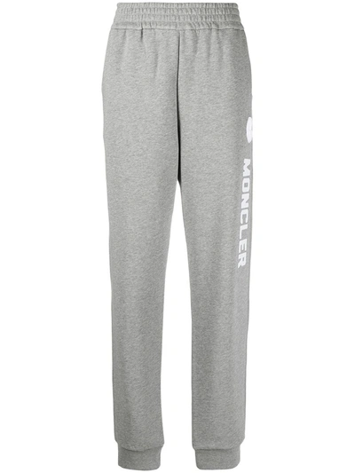Shop Moncler Logo-print Track Pants In Grey