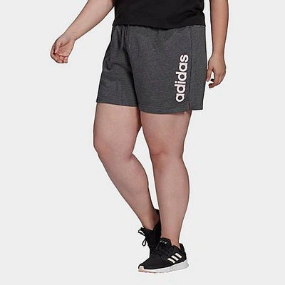 Shop Adidas Originals Adidas Women's Essentials Slim Shorts (plus Size) In Grey/pink