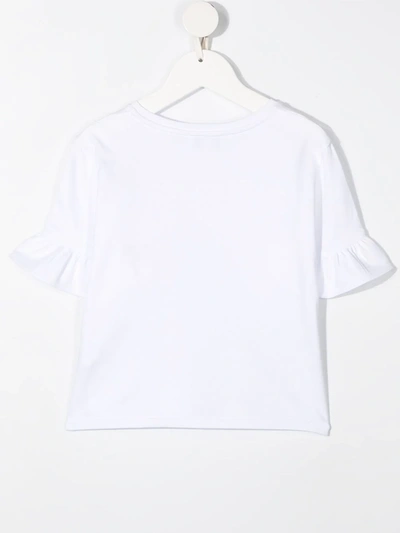 Shop Givenchy Embroidered Ruffle-trim T-shirt In White
