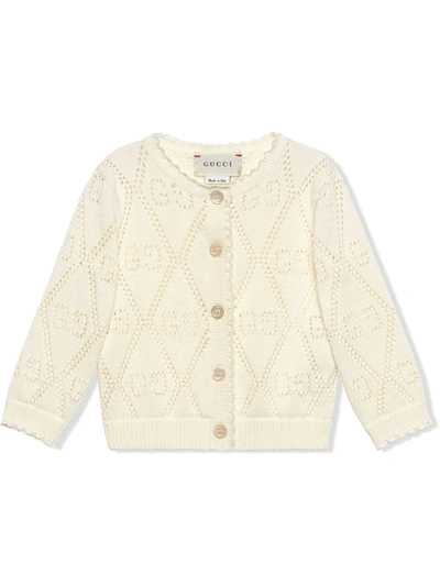 Shop Gucci Gg Cotton Cardigan In White