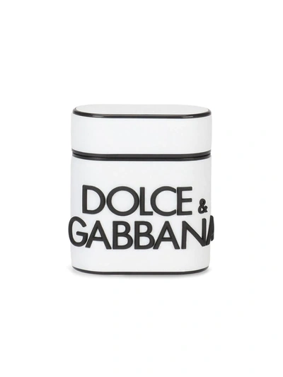 Shop Dolce & Gabbana Logo-lettering Airpods Case In White
