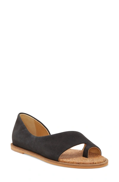 Shop Lucky Brand Falinda Leather Toe Loop Sandal In Black