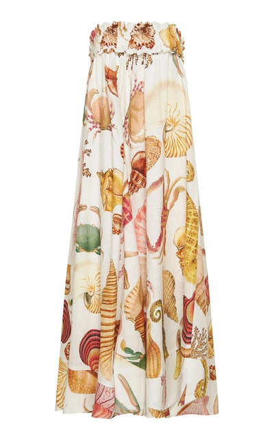 Shop Alãmais Women's Atlantis Printed Linen Skirt Dress