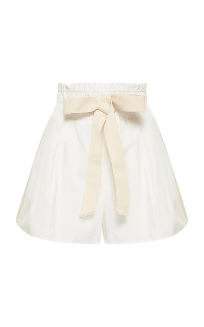 Shop Alãmais Women's Selene Cotton Boxer Shorts In White