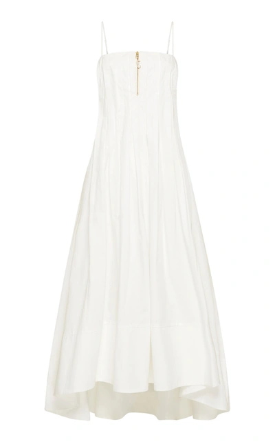 Shop Alãmais Women's Selene Pleated Cotton Dress In White