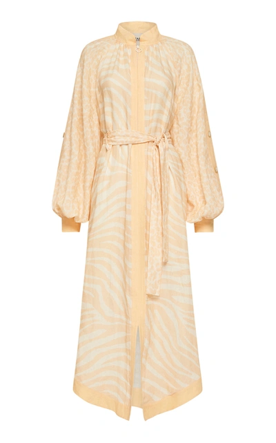 Shop Alãmais Mala Mana Printed Linen Shirt Dress