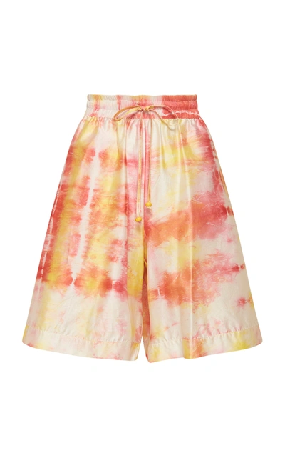 Shop Alãmais Uma Cotton-silk Shorts In Print