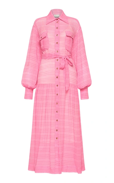 Shop Alãmais Women's Antonella Collared Silk-cotton Shirt Dress In Pink