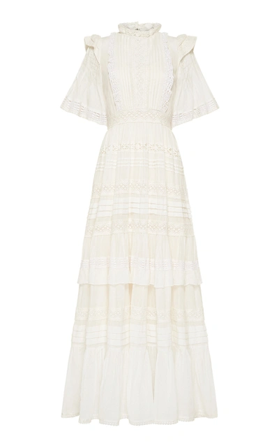 Shop Alãmais Penny Pintuck Cotton Dress In White