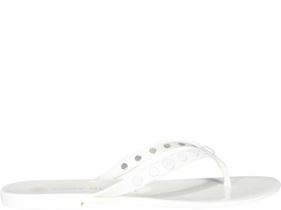 Shop Tory Burch Jelly Studded Sandals In White