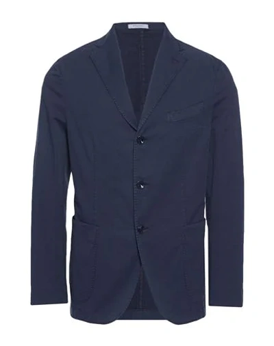 Shop Boglioli Man Suit Jacket Midnight Blue Size 46 Cotton, Elastane