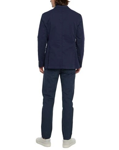 Shop Boglioli Man Suit Jacket Midnight Blue Size 46 Cotton, Elastane