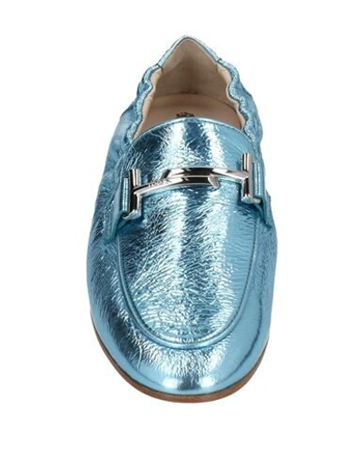 TOD'S TOD'S WOMAN LOAFERS AZURE SIZE 5 LEATHER 11967772GM 8