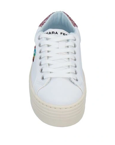 Shop Chiara Ferragni Woman Sneakers White Size 11 Textile Fibers