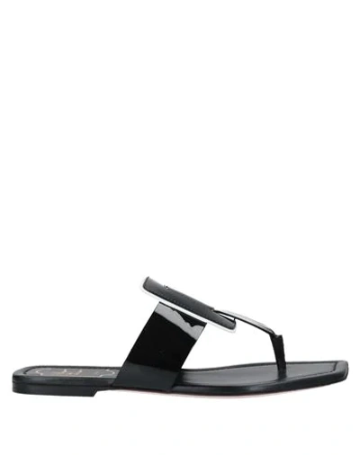 Roger Vivier Toe Strap Sandals In Black
