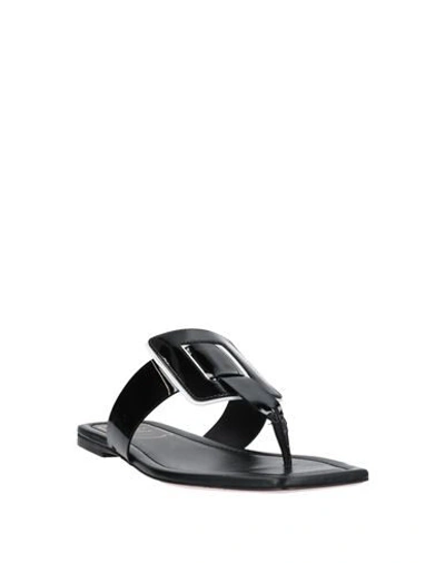 Roger Vivier Toe Strap Sandals In Black
