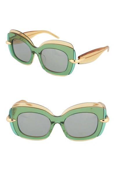 Shop Pomellato Novelty Sunglasses In Gold Green Black