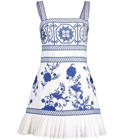 Shop Alexis Asteria Embroidered Dress In Blue