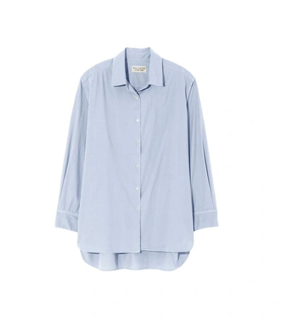 Shop Nili Lotan Yorke Cotton Poplin Shirt In Light Blue