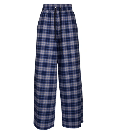 Shop Natasha Zinko Blue And Grey Pijama Trousers